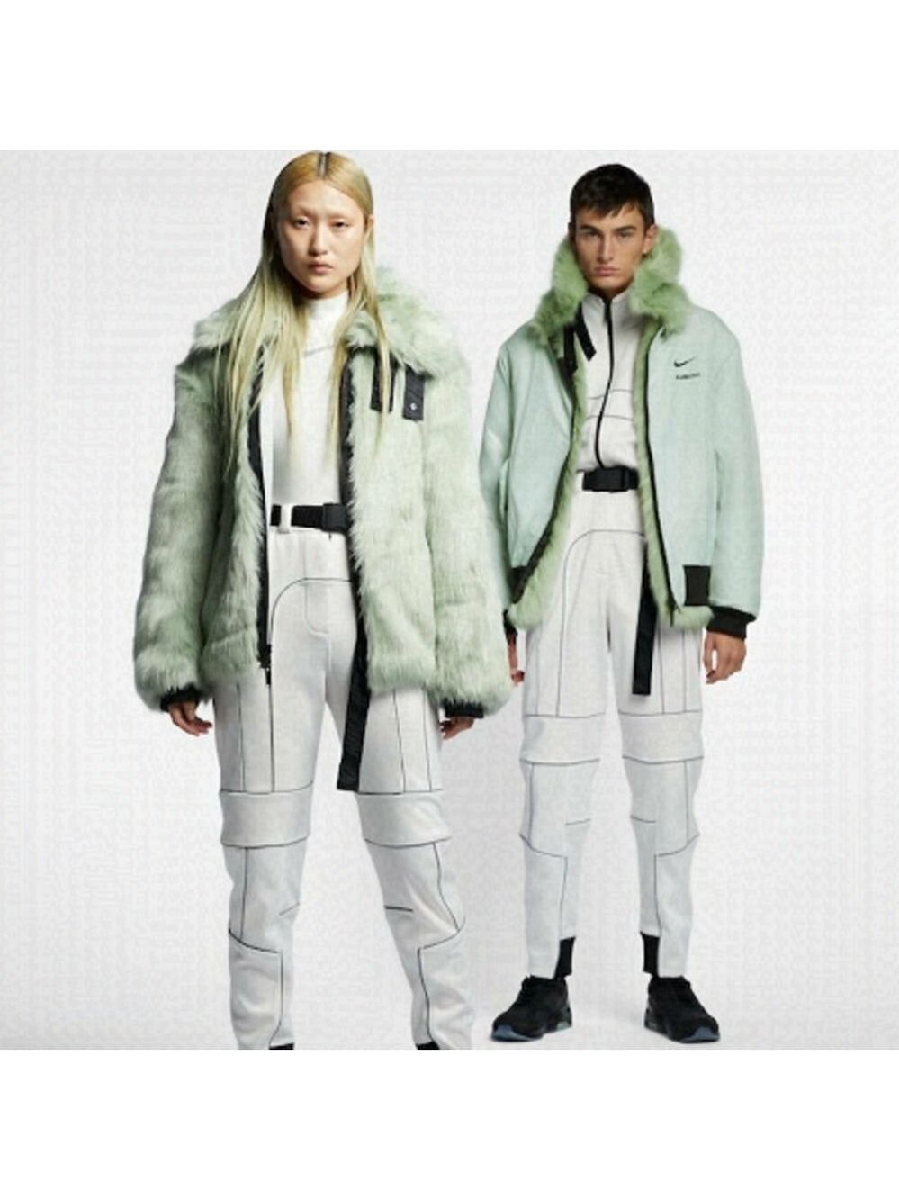 Nike Ambush Yoon Reversible Faux Fur Coat Jade Horizon Black Medium